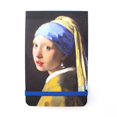 Typisch Hollands Notizbuch – Taschenformat – Mädchen mit Perlenohrring – Elastoband