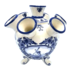 Heinen Delfts blauw Delft blue tulip vase on legs - Dutch mill landscape - small
