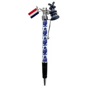 Typisch Hollands Delfter Blau – Kugelschreiber – Mühle und niederländische Flagge