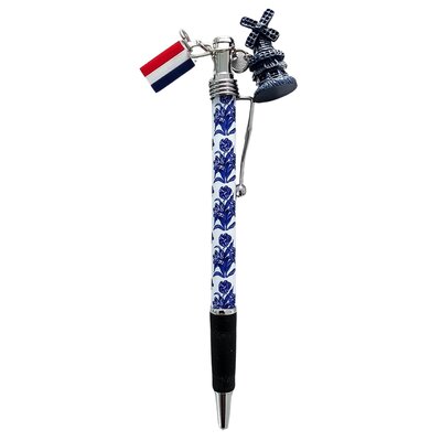 Typisch Hollands Delfts blauwe - Balpen - Molen en Nederlandse vlag