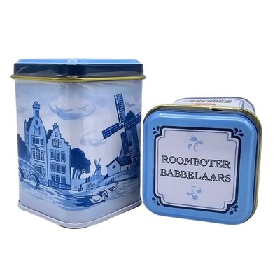 Typisch Hollands Zeeland babblers in Delft blue mini tin