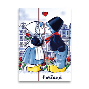 Typisch Hollands Notizbuch - Magnetisch - Kissing Couple Holland - A5-Format