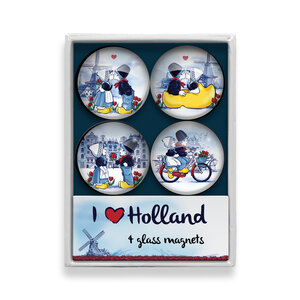 Typisch Hollands Box of 4 magnets 4 cm - Assorti-Kuspaar Holland