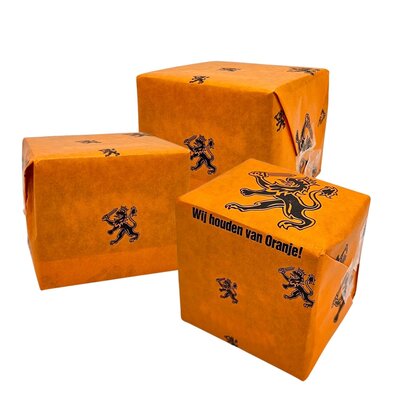 Typisch Hollands Roll of gift wrapping paper Holland - Orange 50 cm, 3 meters long