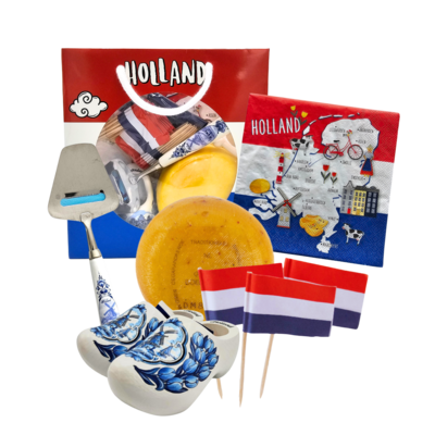 Typisch Hollands Niederländische Geschenktüte – Käse und Käsezubehör