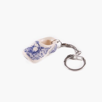 Heinen Delfts blauw Keychain - 1 clog - Ceramic - Delft