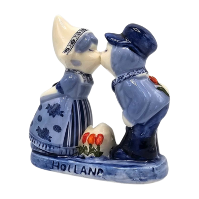 Typisch Hollands Küssendes Paar Holland Delfter Blau - Tulpen - 10 cm