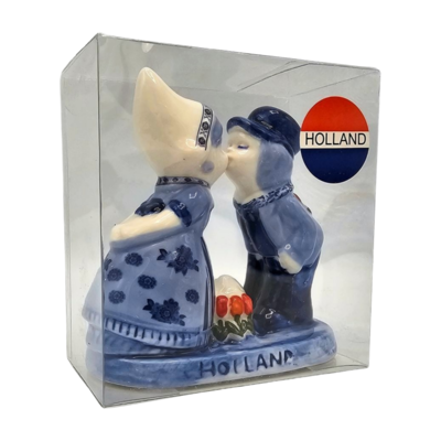 Typisch Hollands Kissing couple Holland Delft Blue - Tulips - 8 cm