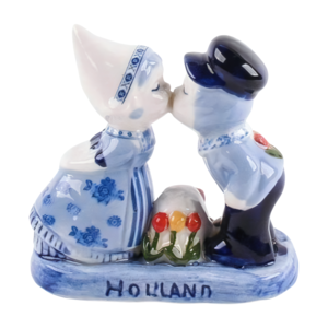 Typisch Hollands Kissing couple Holland Delft Blue - Tulips - 8 cm