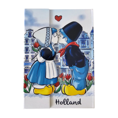 Typisch Hollands Notizbuch – magnetisch – küssendes Paar Holland