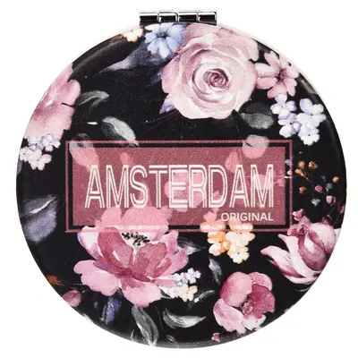 Typisch Hollands Spiegelbox - Rund - Amsterdam schwarze Blumen