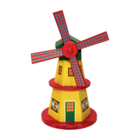 Typisch Hollands Wooden Mill on stick - Yellow - Red