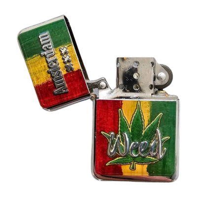 Typisch Hollands Lighter Amsterdam with leaf - Red Yellow Green