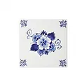 Heinen Delftware Delfts blauwe tegel  met bloemmotief