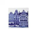 Heinen Delftware Delfter blaue Fliese mit Amsterdamer Grachtenhäusern – 3 Häuser