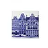 Heinen Delfts blauw Delfter blaue Fliese mit Amsterdamer Grachtenhäusern – 3 Häuser
