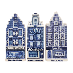 Typisch Hollands Amsterdam Facade Houses - Set of 3 magnets.