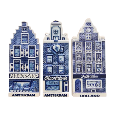 Typisch Hollands Holland and Amsterdam Facade Houses - Set of 3 magnets.