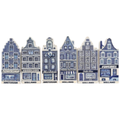 Typisch Hollands Amsterdamer und holländische Fassadenhäuser – Set mit 6 Magneten.