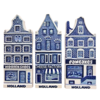 Typisch Hollands Holland Gevelhuisjes - Set van 3 magneten.