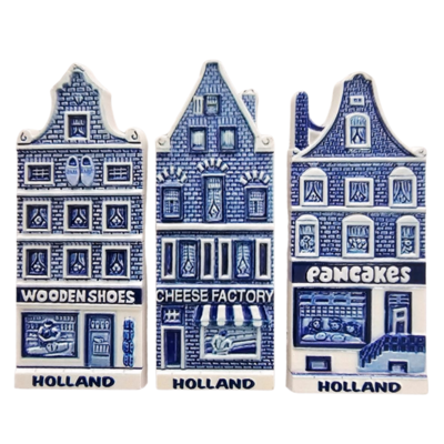 Matix Holland Gevelhuisjes - Set van 3 magneten.