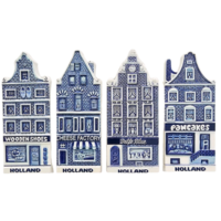 Typisch Hollands Holland-Fassadenhäuser – Set mit 4 Magneten.