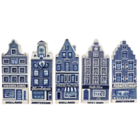 Typisch Hollands Amsterdam and Holland Facade Houses - Set of 5 magnets.