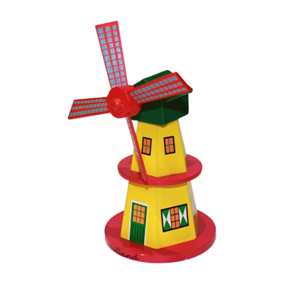 Matix Holzmühle auf Stab - Gelb - Rot