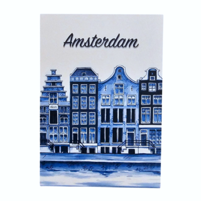 Typisch Hollands Single card - Delft blue - Gable houses - Amsterdam