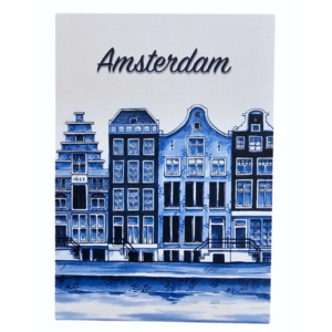 Typisch Hollands Single card - Delft blue - Gable houses - Amsterdam