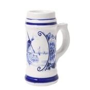 Heinen Delftware Schnapsglas mit Delfter blauer Mühlenlandschaft