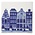 Heinen Delftware Delfter blaue Fliese mit Amsterdamer Grachtenhäusern – 4 Häuser