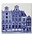 Heinen Delftware Delftsblauwe tegel met Amsterdamse grachtenpanden - 2x2 huizen