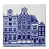 Heinen Delfts blauw Delft blue tile with Amsterdam canal houses - 2x2 houses