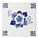 Heinen Delfts blauw Delft blue tile with floral pattern