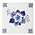 Heinen Delftware Delfter blaue Fliese mit Blumenmuster