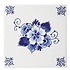 Heinen Delftware Delfts blauwe tegel  met bloemmotief