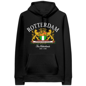 Holland fashion Hoodie - Black - Coat of Arms Rotterdam