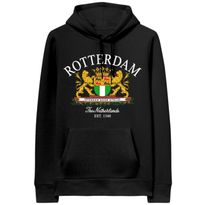 Holland fashion Hoodie - Black - Rotterdam Coat of Arms