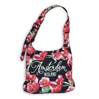 Typisch Hollands Shoulder bag tulips Amsterdam - Black (Red and Pink)