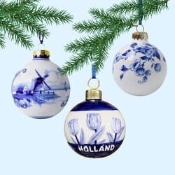 Delfts blauwe kerstballen