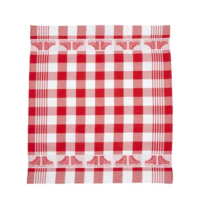 Typisch Hollands Tea towel - Skating - Red