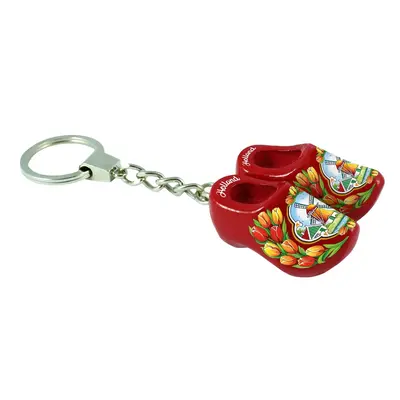 Typisch Hollands Keychain 2 clogs - Red