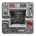 Typisch Hollands Metallaschenbecher - Amsterdam - Zinnfarbe