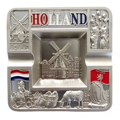 Typisch Hollands Asbak vierkant Holland - zilverkleurig
