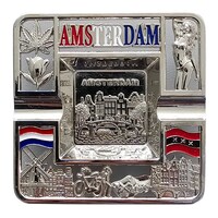 Typisch Hollands Asbak metaal - Amsterdam - zilverkleurig
