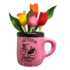 Typisch Hollands Magnet - Half mug with tulips - Pink - Bicycle - Holland-Amsterdam