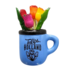 Typisch Hollands Magneet - Halve mok met tulpen - Blauw Holland