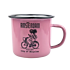 Typisch Hollands Enamel mug Pink girl on bike