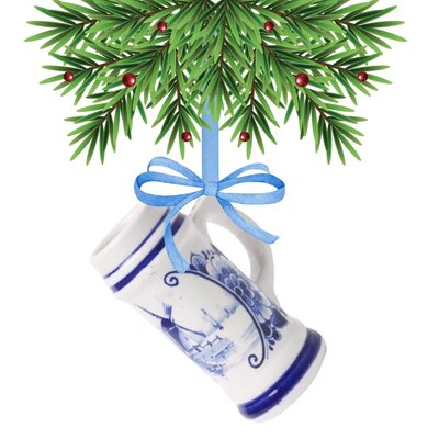 Typisch Hollands Christmas ornament mug with Delft blue windmill
